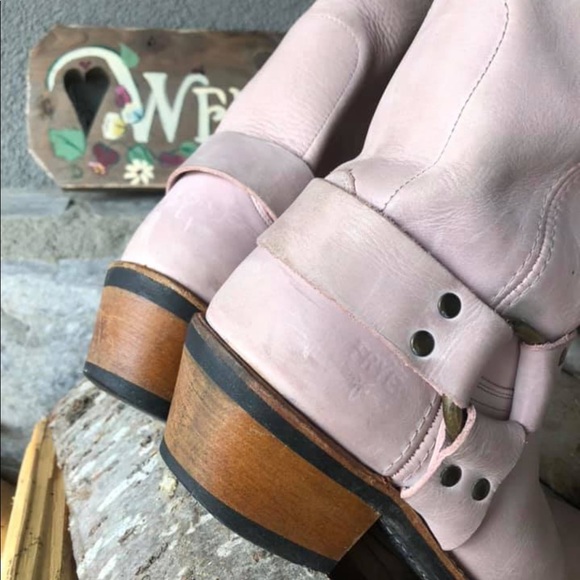 SOLD - FRYE Pink Harness Boots - Picture 6 of 6